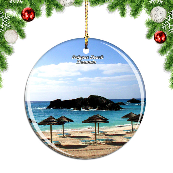 Bermuda Beach Palapas Christmas Ornament