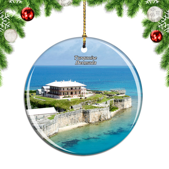 Bermuda National Museum Turquoise Christmas Ornament