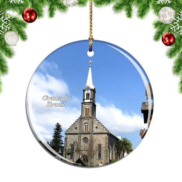 Brazil Cathedral Gramado Christmas Ornament