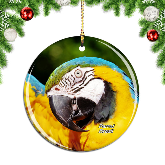 Brazil Parrot Birds Christmas Ornament