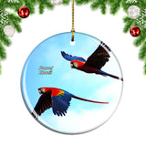 Brazil Parrots Flying Christmas Ornament