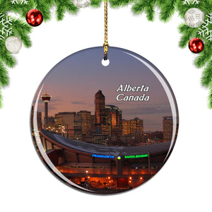 Canada Alberta skyline calgary Christmas Ornament