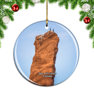 Canada Bay Of Fundy Water Bay Rock Rock Formations Christmas Ornament