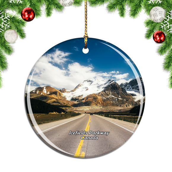 Canada Icefields Parkway Christmas Ornament