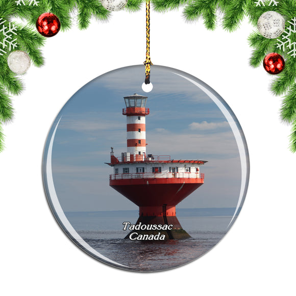 Canada Lighthouse Tadoussac Christmas Ornament