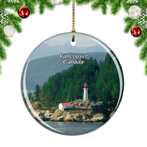 Canada Lighthouse Vancouver Christmas Ornament