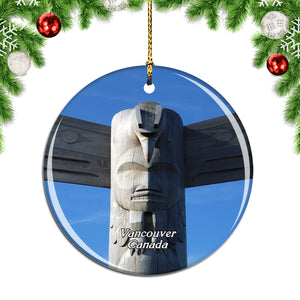 Canada Totem Pole Vancouver Island Christmas Ornament