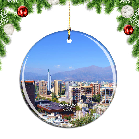 Cerro Santa Lucia Santiago Chile Christmas Ornament