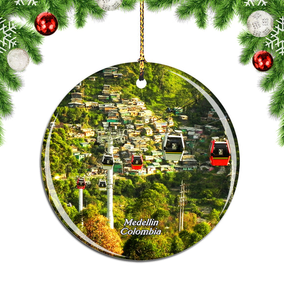 Colombia Cable Car Medellin Christmas Ornament