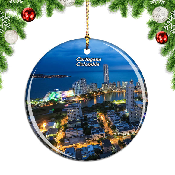 Colombia Cartagena Night Christmas Ornament