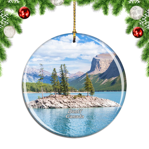 Canada Lake Minnewanka Banff Christmas Ornament