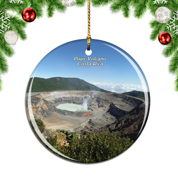 Costa Rica Poas Volcano Christmas Ornament