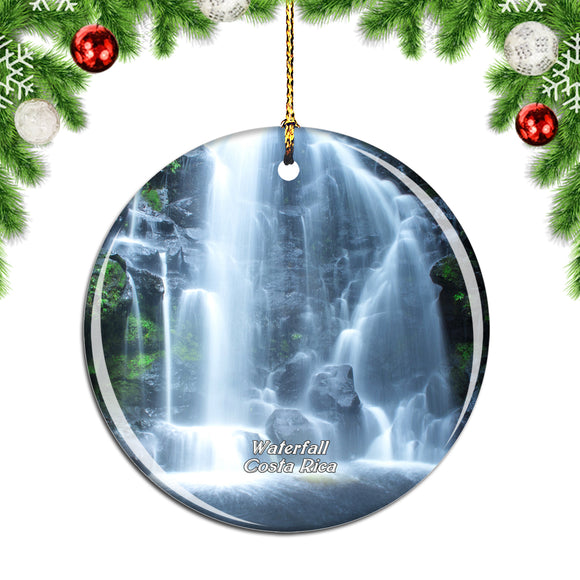 Costa Rica Waterfall Christmas Ornament