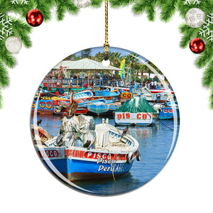 Fishing Boats Pisco Peru Christmas Ornament