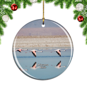 Flamingo Salt Lake Atacama Chile Christmas Ornament