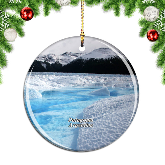 Glacier Patagonia Mountains Argentina Christmas Ornament