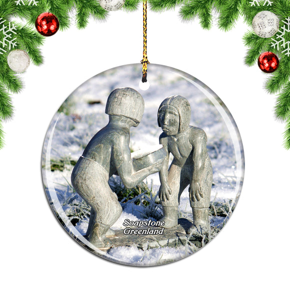 Greenland Denmark Greenland Soapstone Christmas Ornament