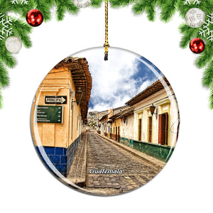 Guatemala Cobblestone Street Christmas Ornament