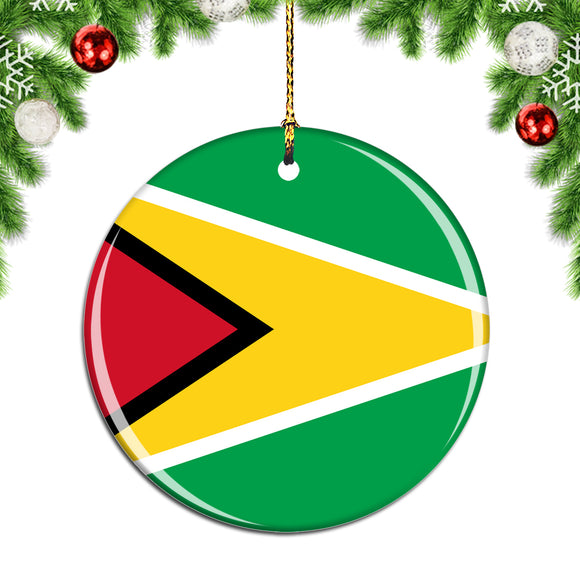 Guyana Flag Christmas Ornament