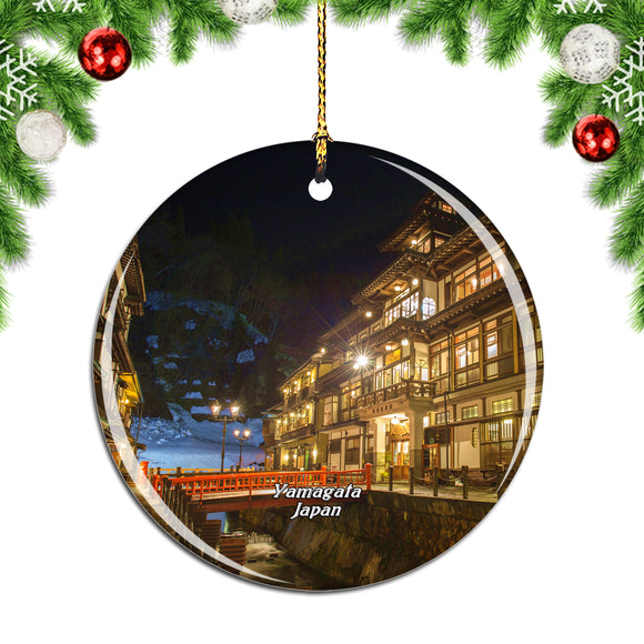 Hot Springs Inn Yamagata Japan Christmas Ornament