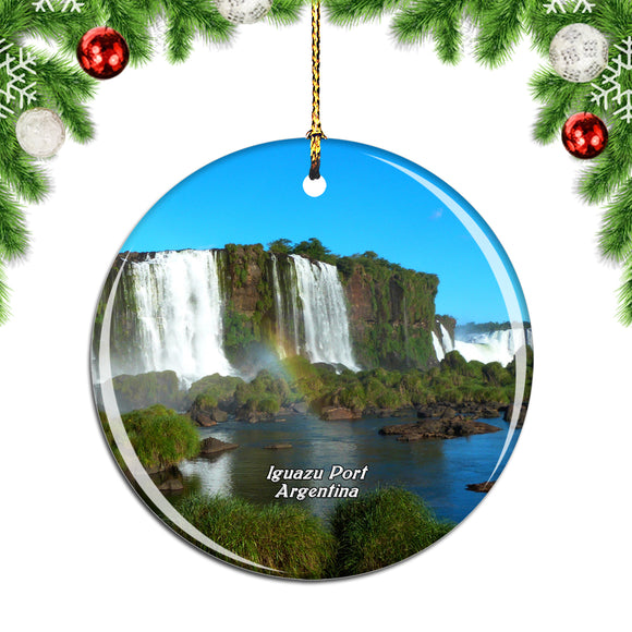 Iguazu Port Waterfall Argentina Christmas Ornament