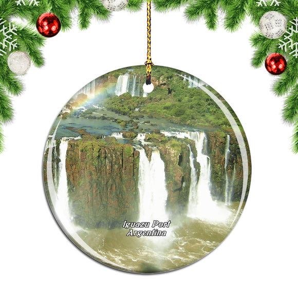 Iguazu Port Waterfall Argentina Christmas Ornament