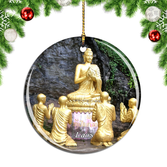 Laos Buddha Gold Christmas Ornament