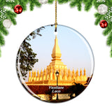 Laos Golden Pagoda Vientiane Christmas Ornament