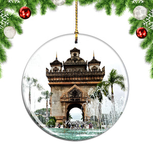 Laos Vientiane Monument Christmas Ornament