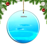 Maldives Island Blue Christmas Ornament