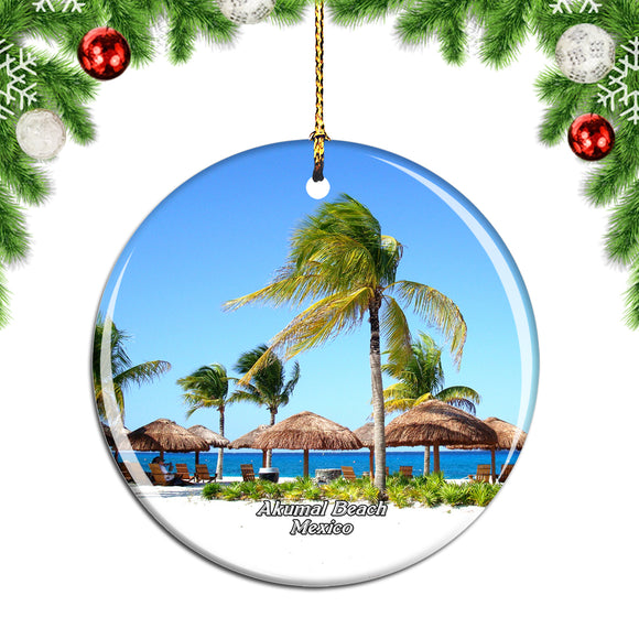 Mexico Akumal Beach Christmas Ornament