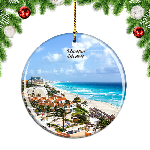 Mexico Cancun Beach Christmas Ornament