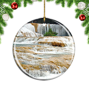 Mexico Chiapas Agua Azul Christmas Ornament