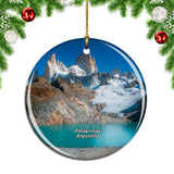 Mount Fitzroy Patagonia Mountain Glacier Lake Argentina Christmas Ornament