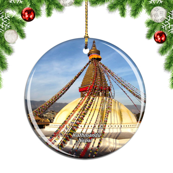 Nepal Boudhanath Kathmandu Christmas Ornament