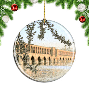 Khaju Bridge Isfahan Iran Christmas Ornament