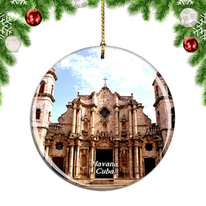 Cathedral Square Havana Cuba Christmas Ornament