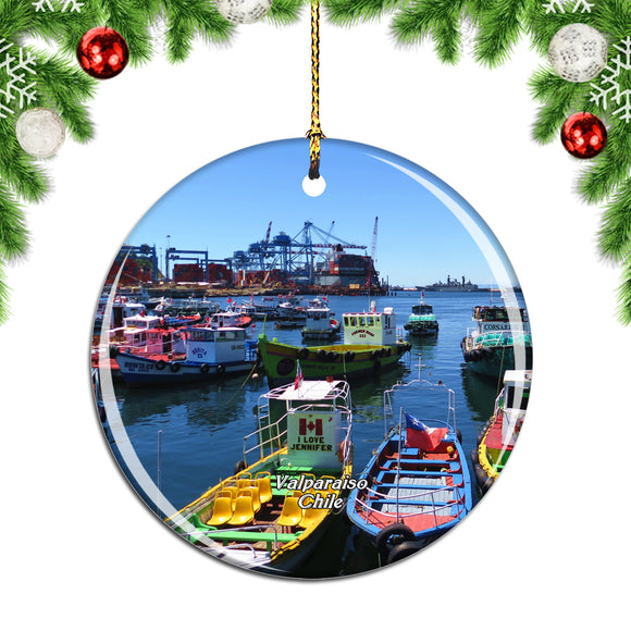 Port of Valparaiso Chile Christmas Ornament