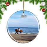 Thailand Horse Riding Beach Hua Hin Christmas Ornament