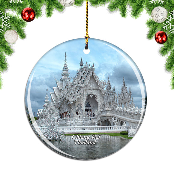 Thailand White Temple Chiang Rai Christmas Ornament