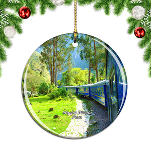 Train Machu Picchu Andes Peru Christmas Ornament