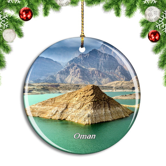 Oman Lake Christmas Ornament