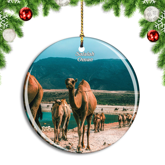 Oman Salalah Camel Christmas Ornament