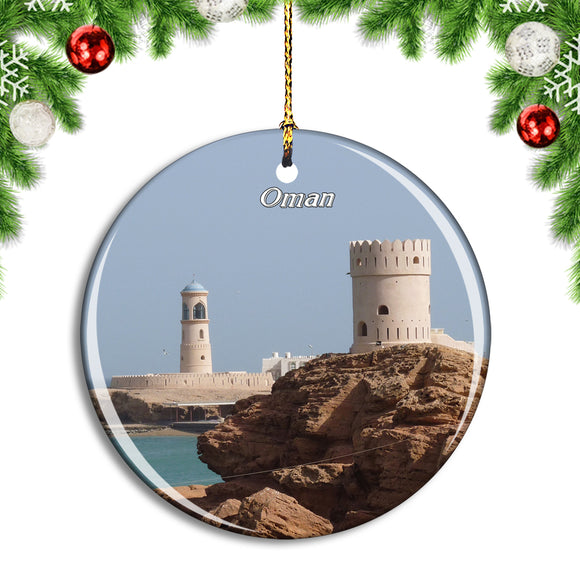 Oman Tower Lighthouse Christmas Ornament