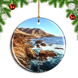 USA America Mile Drive Monterey Christmas Ornament