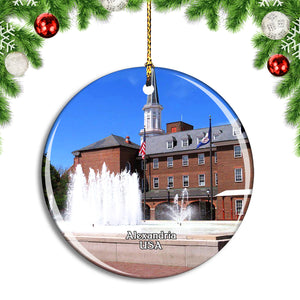 USA America Alexandria Old Town Christmas Ornament