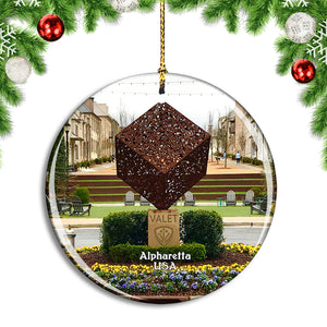 USA America Alpharetta Avalon Christmas Ornament