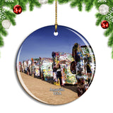 USA America Amarillo Car Ranch Christmas Ornament