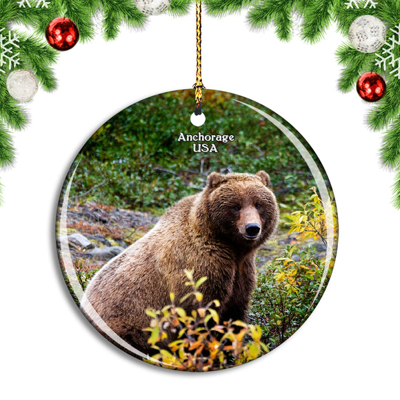 USA America Anchorage Alaska Wildlife Christmas Ornament