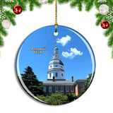 USA America Annapolis Maryland State House Christmas Ornament